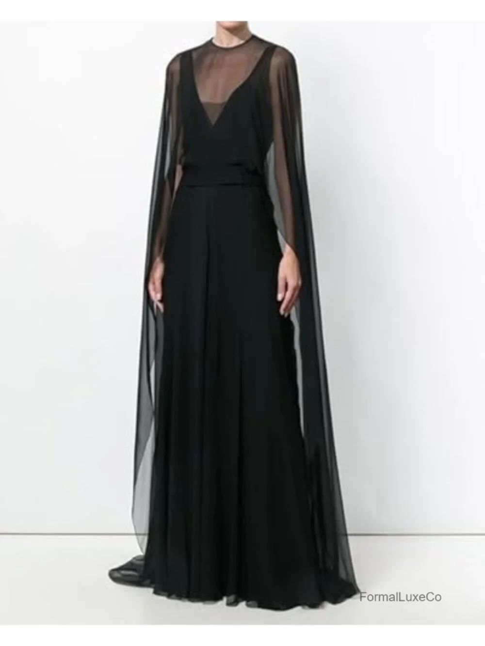 High Low Chiffon Long Shawls Cape Top Sheer Poncho Cover Up Asymmetrical